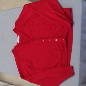 Edinburgh Red Cardigan* Good Condition* Made w/ Lambswool*